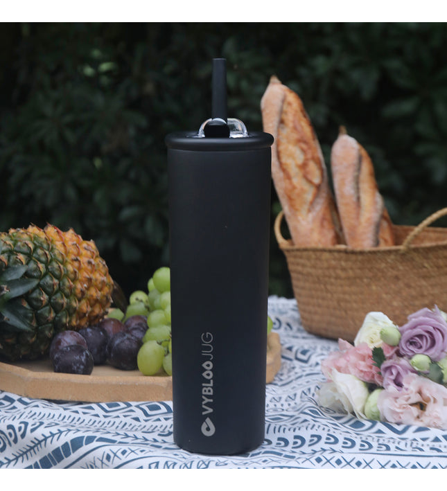 VyblooJug Noche Termos para Cafe con Pajita y tapa Doble Pico