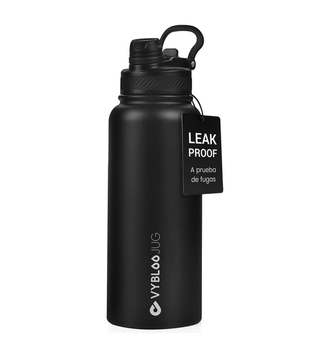 VyblooJug Obsidiana Vaso Termico con Doble Pico con Asa para Transportar