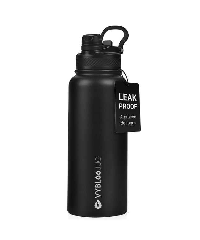 VyblooJug Taza Aislada Portátil con Tapa de 2 Modos y Pajita Vaso Acero Inoxidable Obsidiana