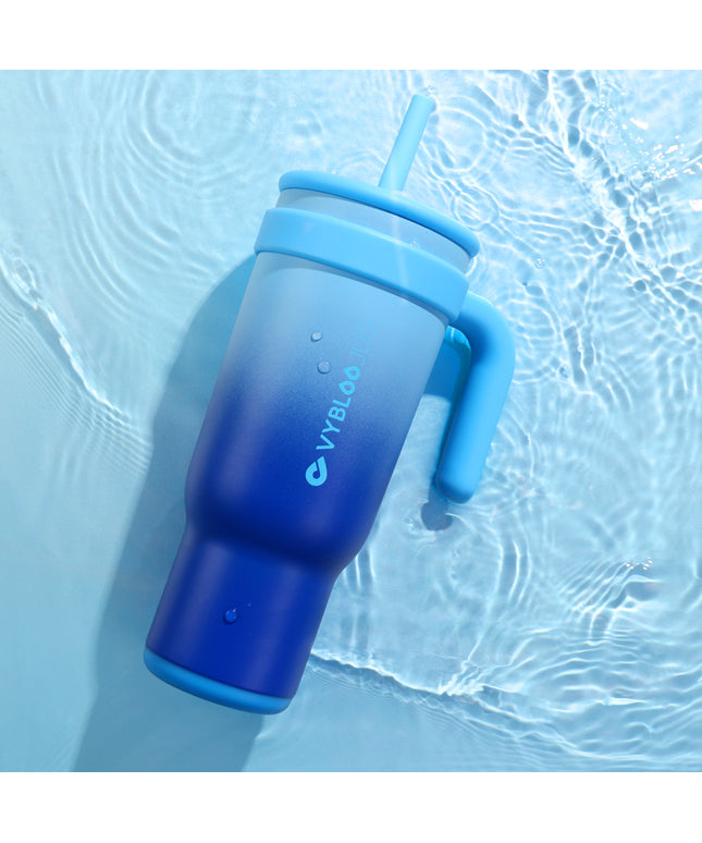 VyblooJug Fizz Azul Vaso Acero Inoxidable Taza Para Auto Con Mango