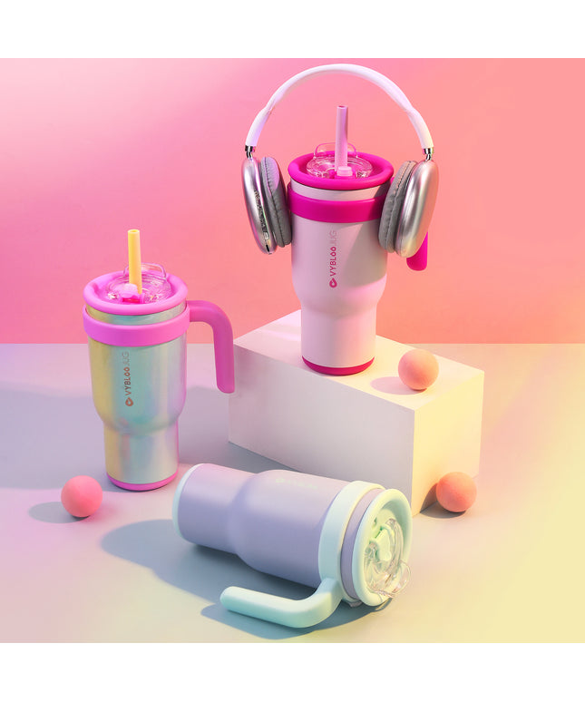 VyblooJug Vaso Acero Inoxidable Taza Para Auto Con Mango Bayas Aurora