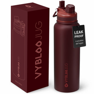 VyblooJug Terciopelo Tinto Vaso Térmico de Doble Boquilla |40oz
