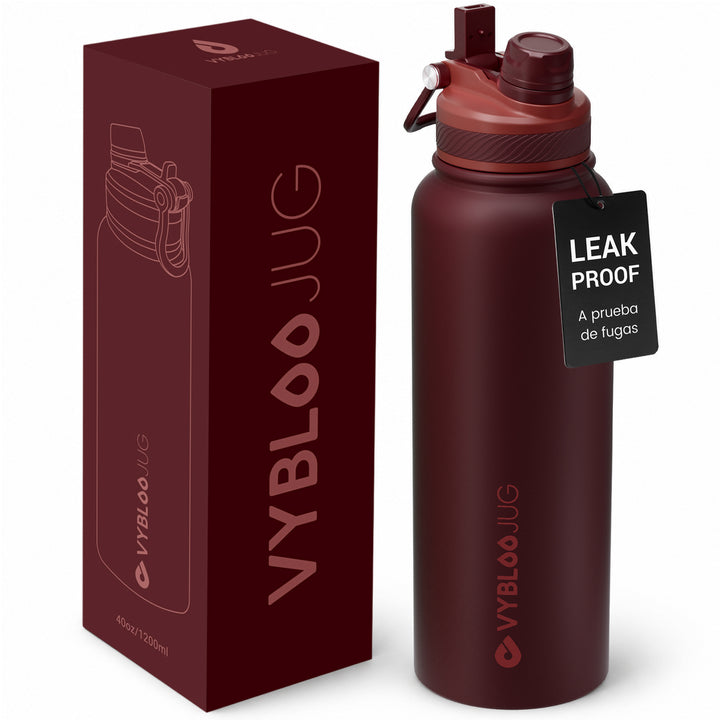 VyblooJug Terciopelo Tinto Vaso Térmico de Doble Boquilla |40oz