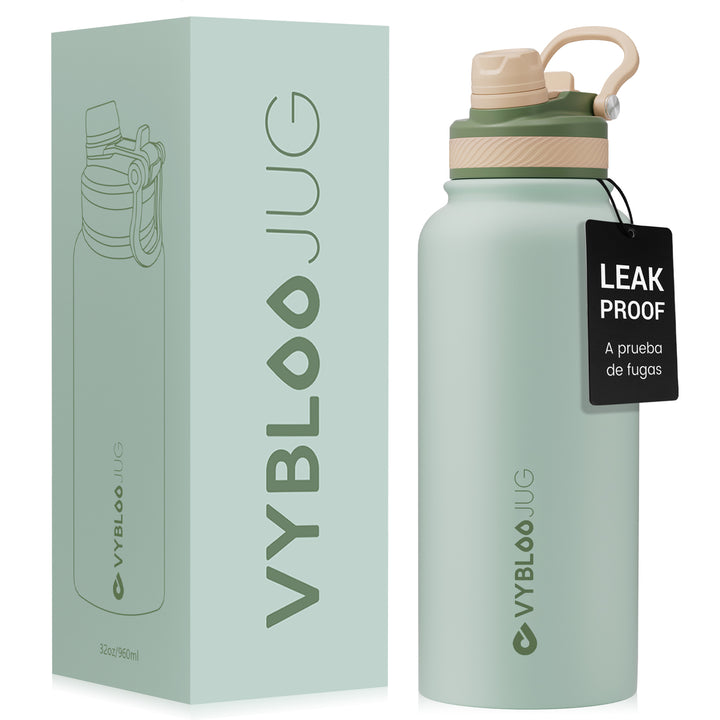 VyblooJug Mint Verde Vaso Térmico de Doble Boquilla | 32oz