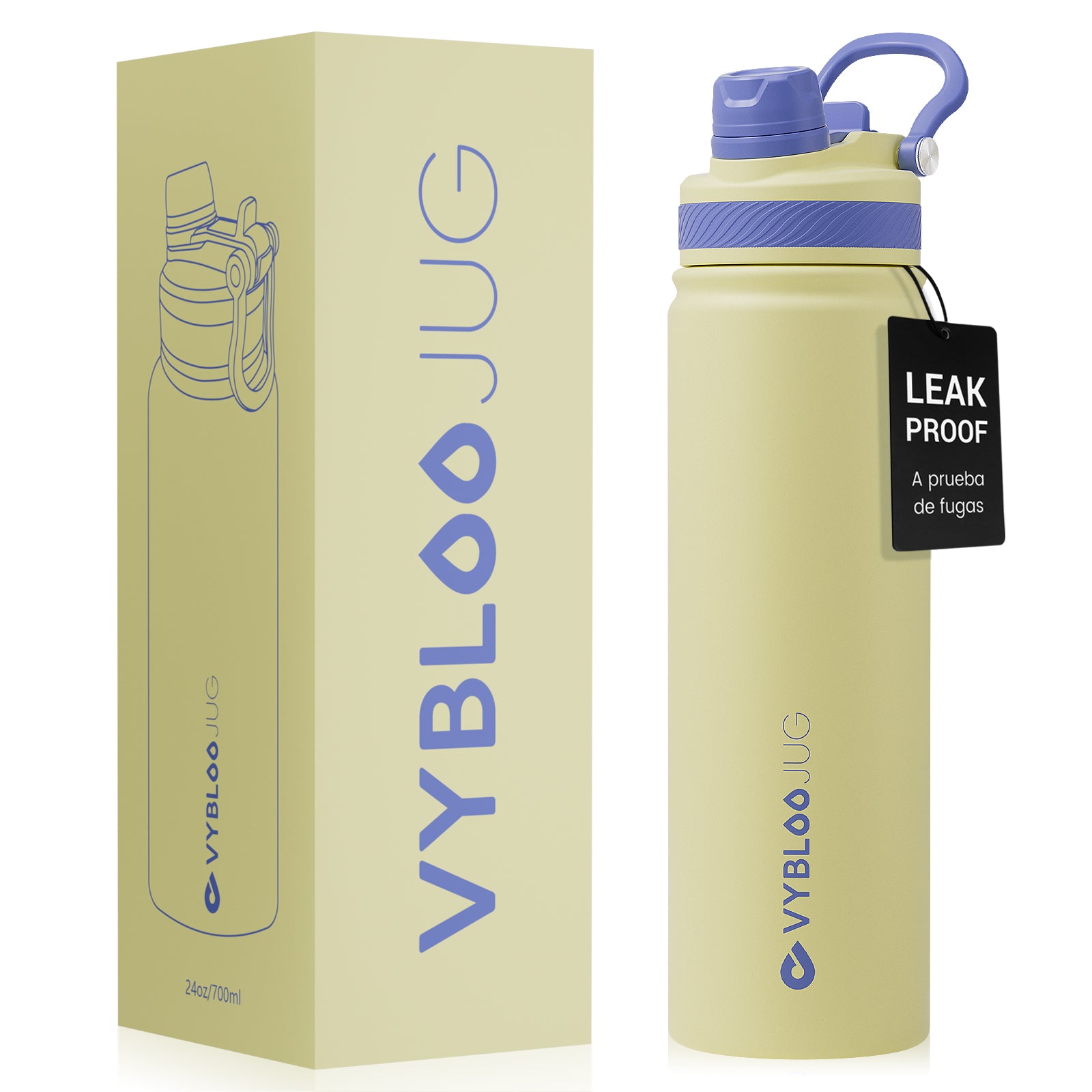 VyblooJug Sol Vivo Vaso Térmico de Doble Boquilla  | 24oz
