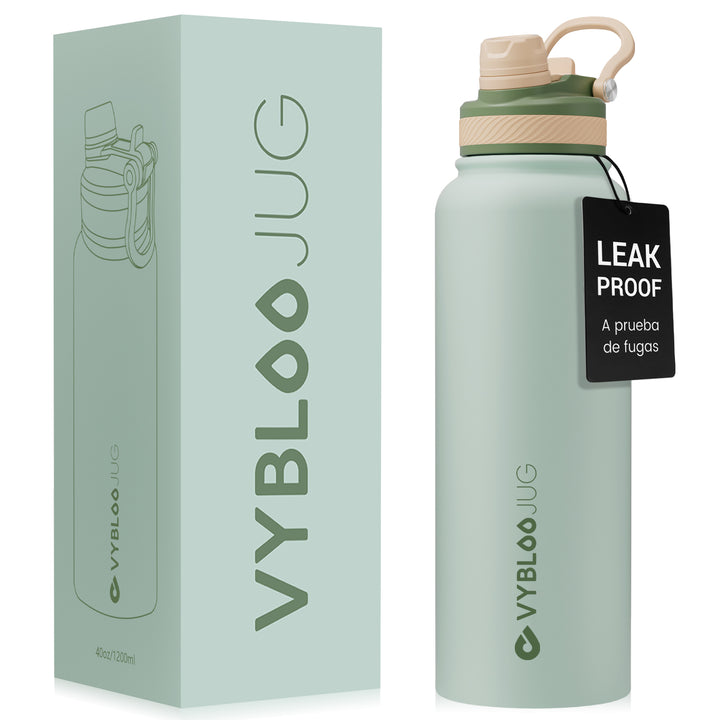 VyblooJug Mint Verde Vaso Térmico de Doble Boquilla | 40oz