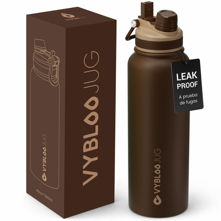 VyblooJug Cacao Niebla Vaso Térmico de Doble Boquilla |40oz