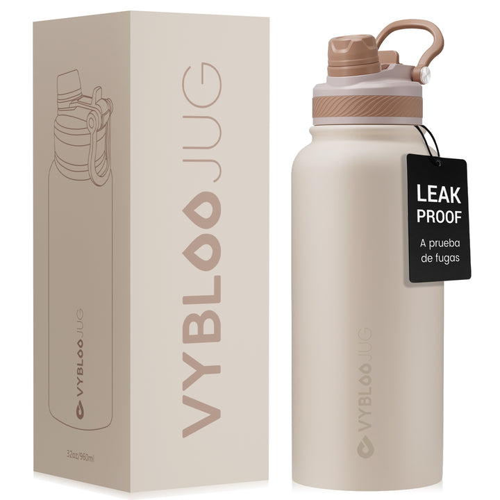 VyblooJug Arena Suave Vaso Térmico de Doble Boquilla | 32oz