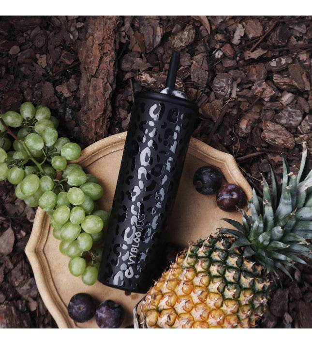VYBLOOJUG Termo para Viajes de Acero Inoxidable con Popote 25oz Jaguar