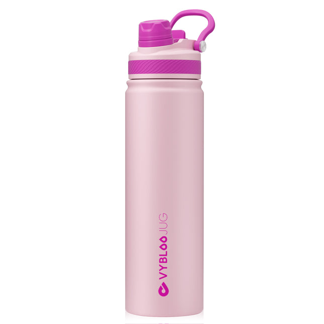 VyblooJug Cuarzo Rosa Vaso Térmico de Doble Boquilla  | 24oz