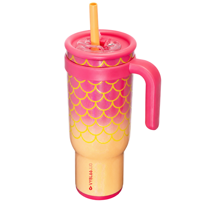VyblooJug taza térmica 40oz ocaso coral con tapa y popote