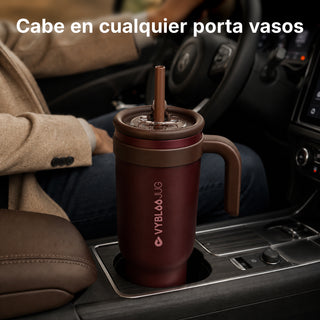 VyblooJug Terciopelo Tinto Taza Térmica Para Auto | 40oz
