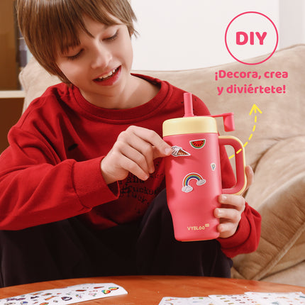 VyblooJug Princesa Rosa Termos para Agua Niños