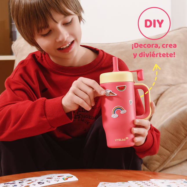 VyblooJug Princesa Rosa Termos para Agua Niños