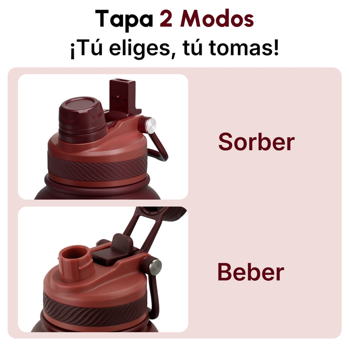 VyblooJug Terciopelo Tinto Vaso Térmico de Doble Boquilla |40oz