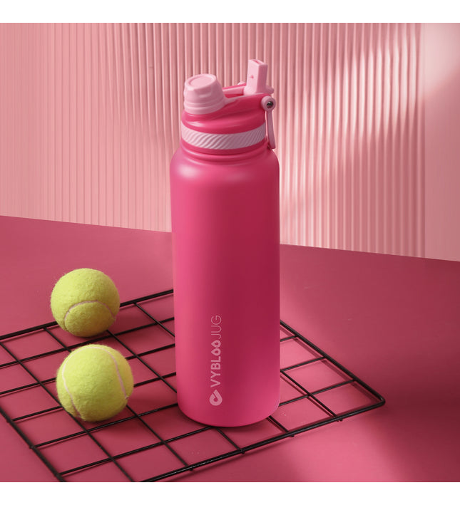 VyblooJug Rubí Vaso Termico con Doble Pico con Asa para Transportar