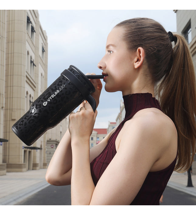 VyblooJug Jaguar Taza de Acero Inoxidable con Tapa y Asa Para uso en Vehículos