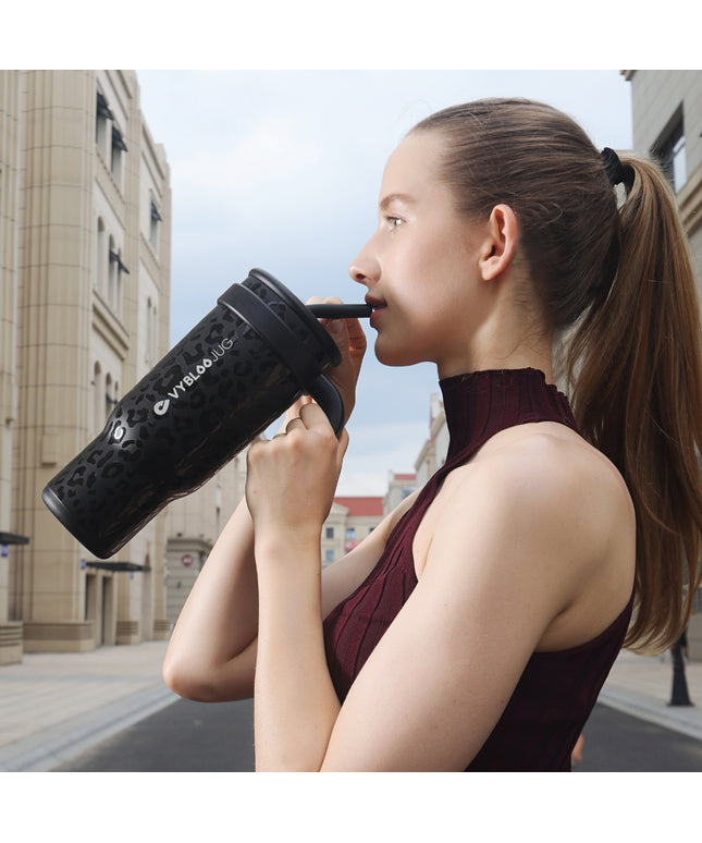 VyblooJug Jaguar Vaso Acero Inoxidable Taza Para Auto Con Mango