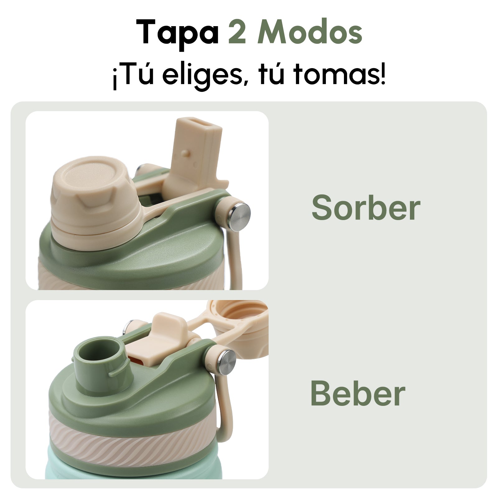 VyblooJug Mint Verde Vaso Térmico de Doble Boquilla | 24oz