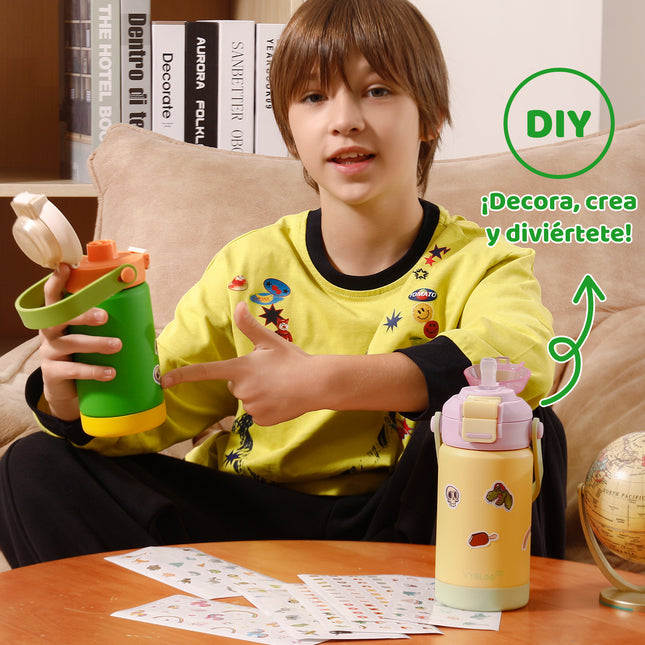 VyblooJug Tangerina Verde Termos Para Niños