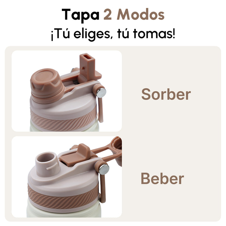 VyblooJug Arena Suave Vaso Térmico de Doble Boquilla | 24oz