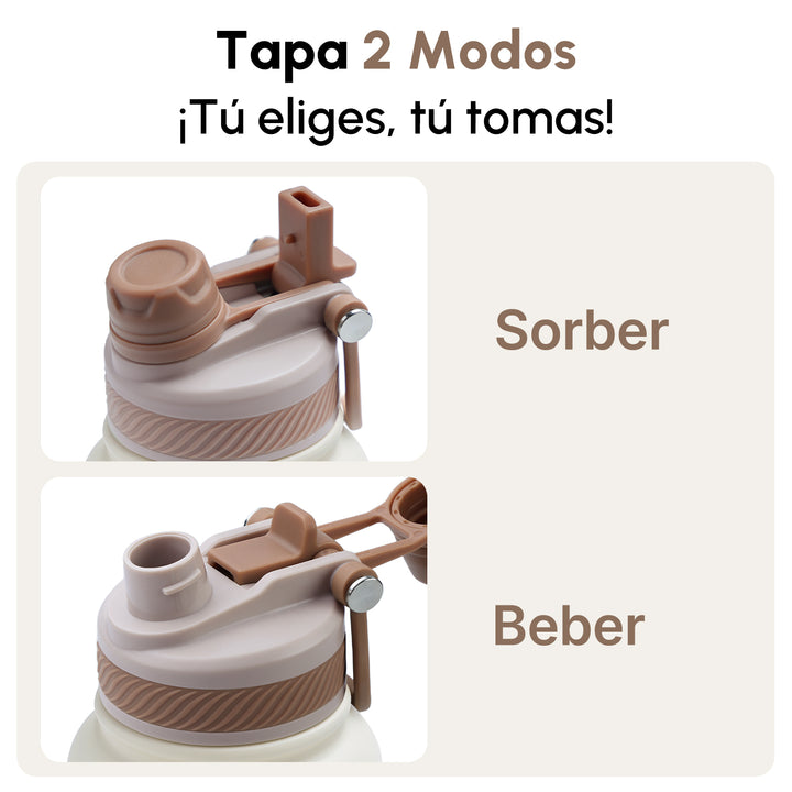 VyblooJug Arena Suave Vaso Térmico de Doble Boquilla | 32oz