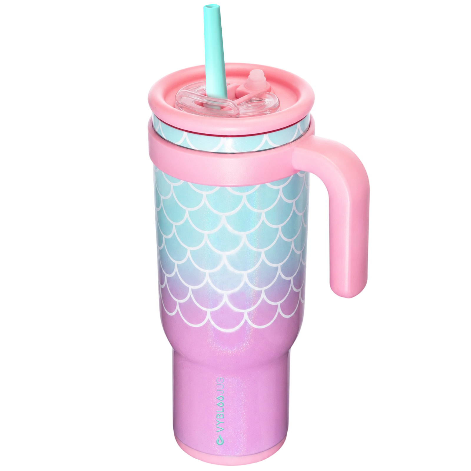 VyblooJug taza térmica 40oz bahía rosada con tapa y popote