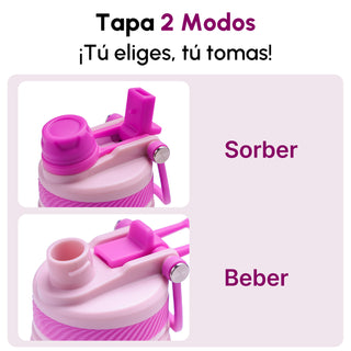 VyblooJug Cuarzo Rosa Vaso Térmico de Doble Boquilla  | 24oz