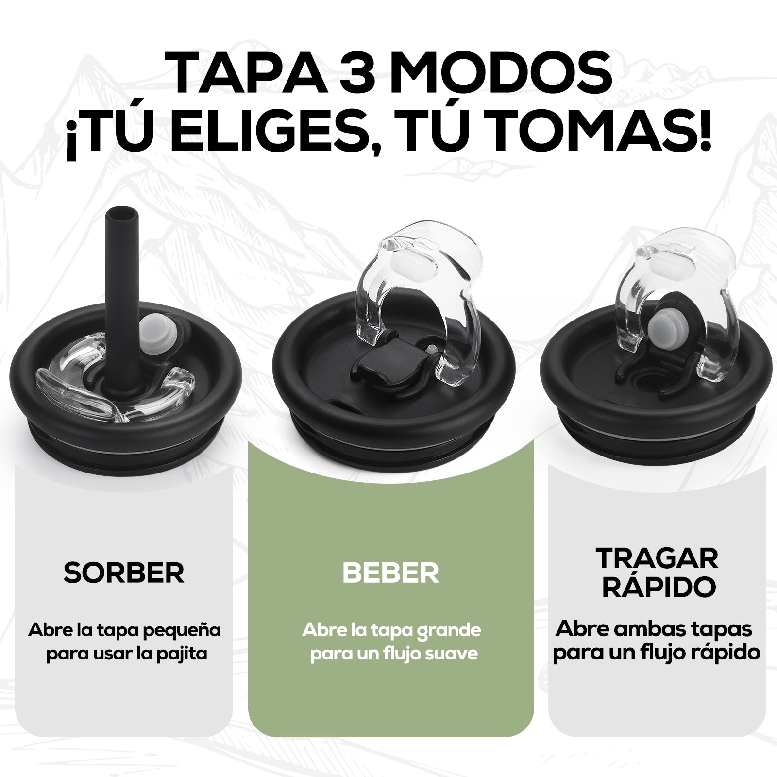 Instinto Real Termos para Cafe con Doble Pico-Piezas desmontadas de la copa