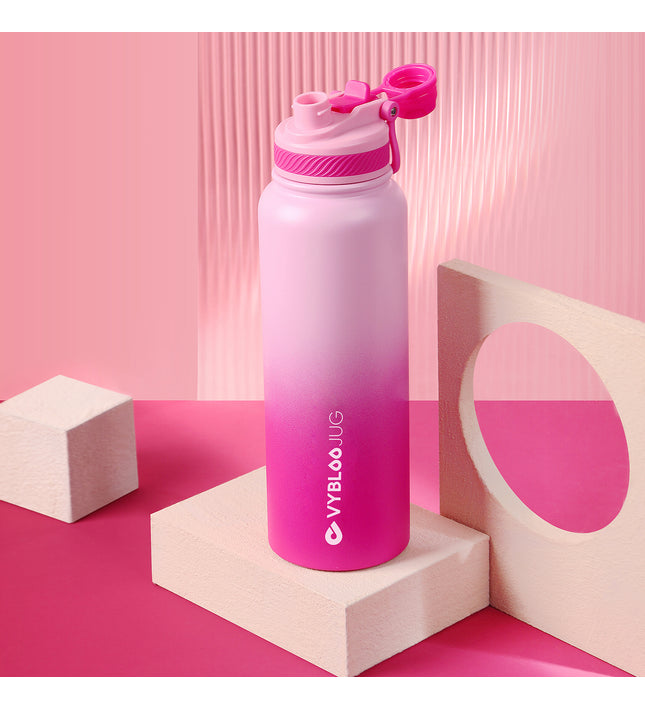 VYBLOOJUG Termo Frío/Calor para Senderismo o Viajes Degradado Fucsia
