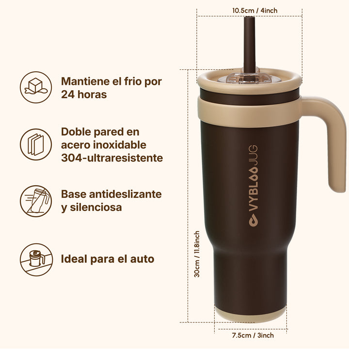 VyblooJug Cacao Niebla Taza Térmica Para Auto | 40oz