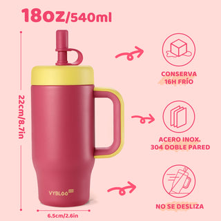 VyblooJug Princesa Rosa Termos para Agua Niños