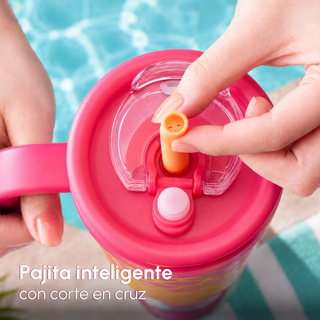Popote inteligente con corte en cruz de la tapa VyblooJug