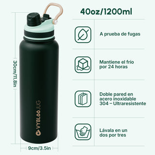 VyblooJug Caviar Salvia Vaso Térmico de Doble Boquilla  |40oz