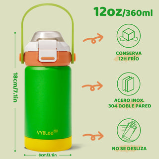 VyblooJug Tangerina Verde Termos Para Niños