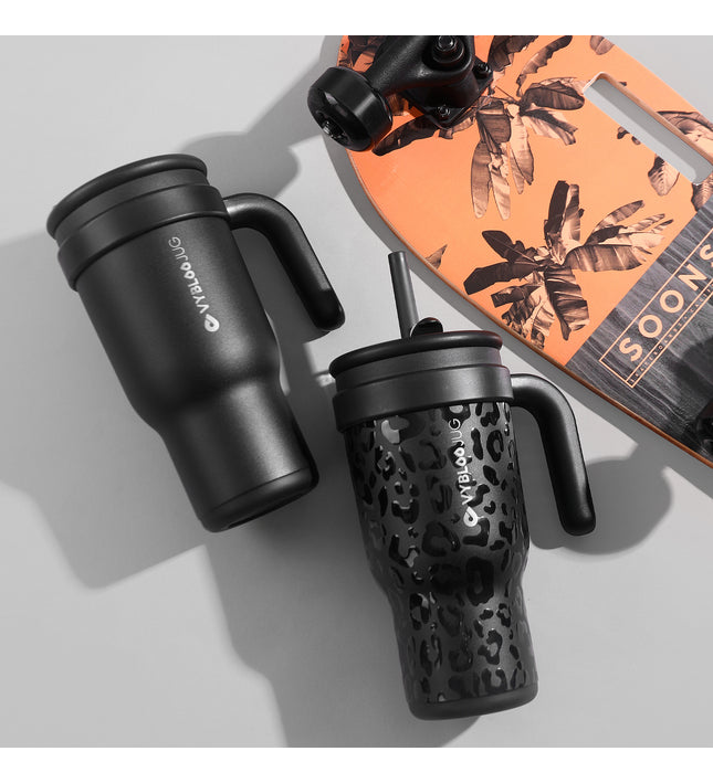 VyblooJug Jaguar Taza de Acero Inoxidable con Tapa y Asa Para uso en Vehículos