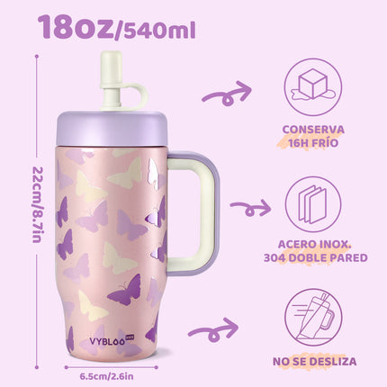 VyblooJug Mariposa Jardín Termos para Agua Niños