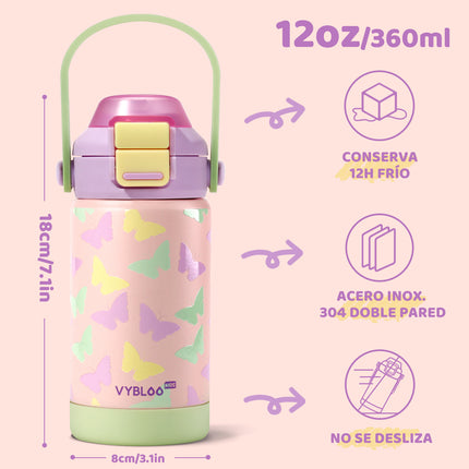 VyblooJug Mariposa Jardín Termos Para Niños