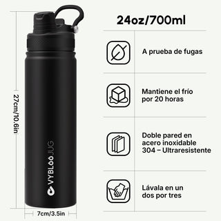VyblooJug Obsidiana Vaso Térmico de Doble Boquilla  | 24oz