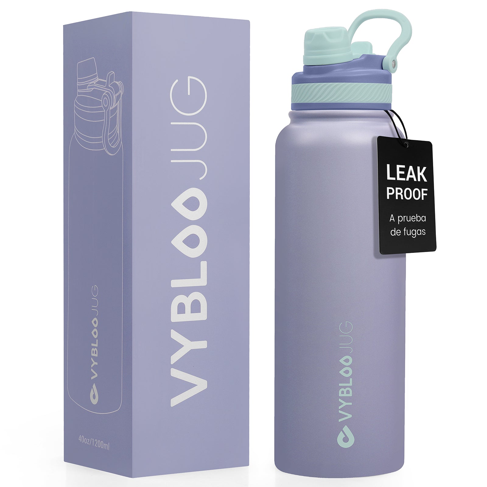 VYBLOOJUG Termo Grandes con Popote para Bebidas Frías/Calor Púrpura