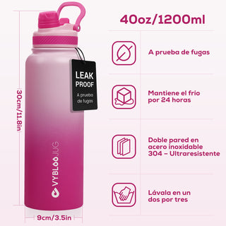 VyblooJug Quetzfuego Vaso Térmico de Doble Boquilla | 40oz