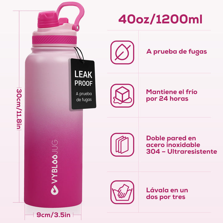 VyblooJug Quetzfuego Vaso Térmico de Doble Boquilla | 40oz