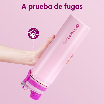 VyblooJug Cuarzo Rosa Vaso Térmico de Doble Boquilla  | 24oz