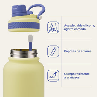 VyblooJug Sol Vivo Vaso Térmico de Doble Boquilla | 40oz