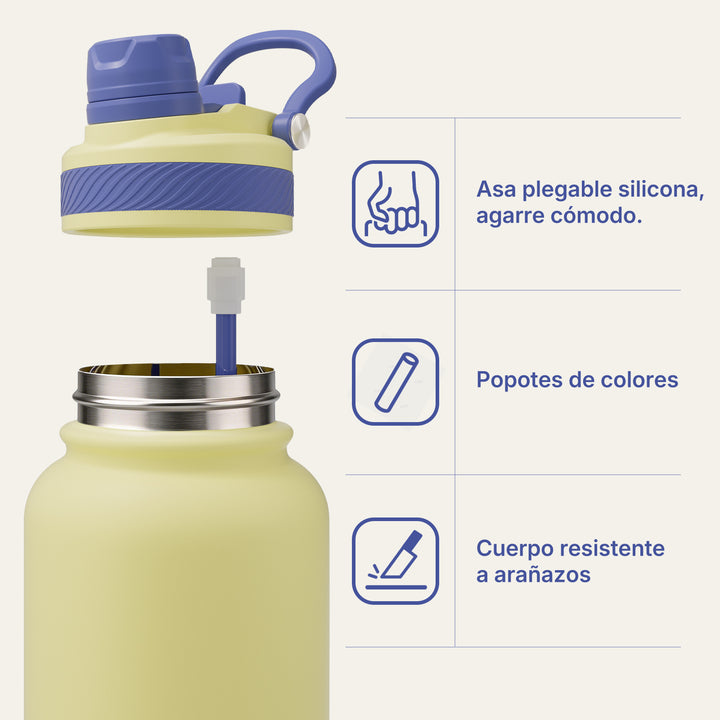 VyblooJug Sol Vivo Vaso Térmico de Doble Boquilla | 40oz