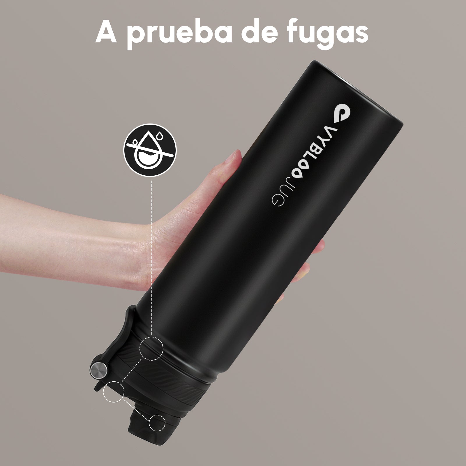 VyblooJug Obsidiana Vaso Térmico de Doble Boquilla  | 24oz
