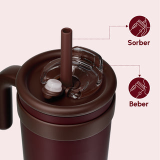VyblooJug Terciopelo Tinto Taza Térmica Para Auto | 40oz