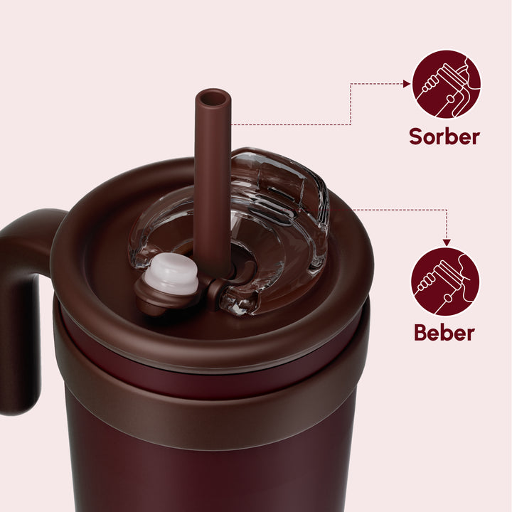 VyblooJug Terciopelo Tinto Taza Térmica Para Auto | 40oz