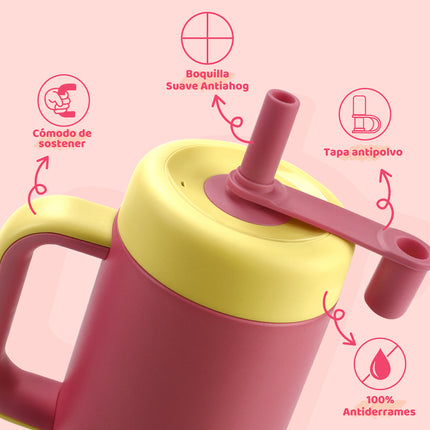VyblooJug Princesa Rosa Termos para Agua Niños