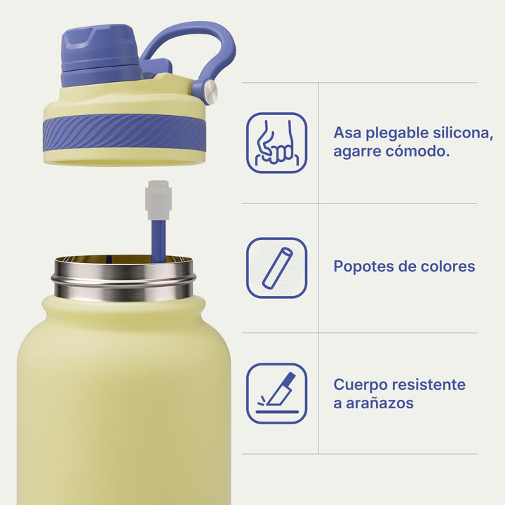 VyblooJug Sol Vivo Vaso Térmico de Doble Boquilla | 32oz
